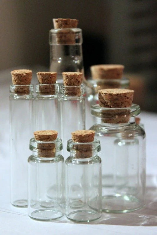 Glass Bottles with cork lid [12pc]