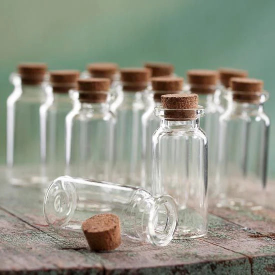 Glass Bottles with cork lid [12pc]