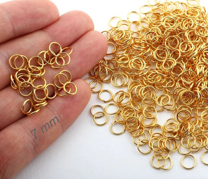 Gold Jump Ring : 7mm