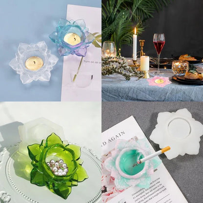 Silicone Lotus Tea Light Candle Holder Mould