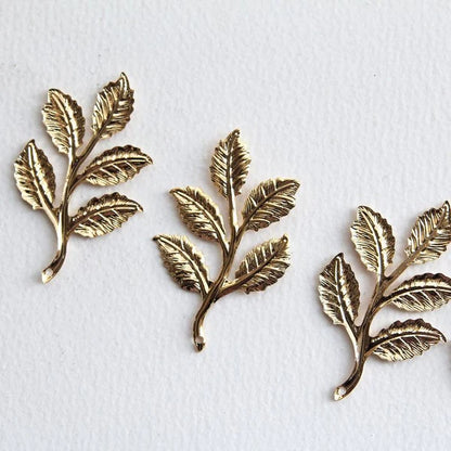 Gold Metal Leaves : Curve [Pack of 6]