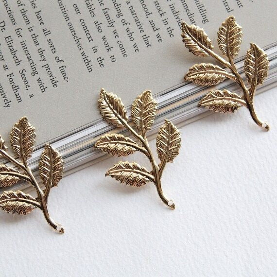 Gold Metal Leaves : Curve [Pack of 6]