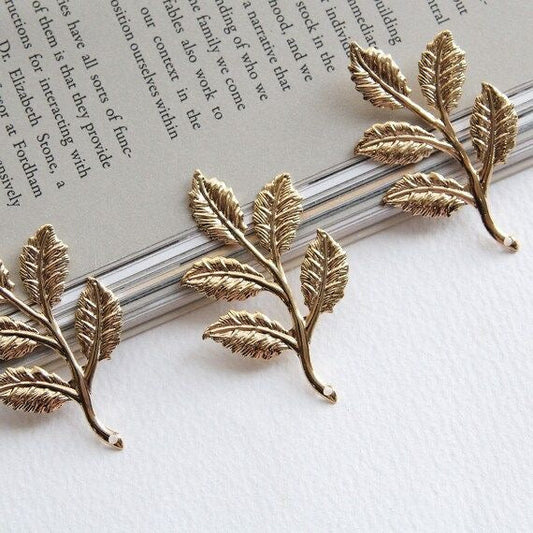 Gold Metal Leaves : Curve [Pack of 6]